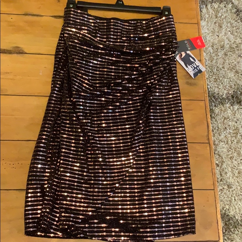Black Sparkle Wrap Skirt